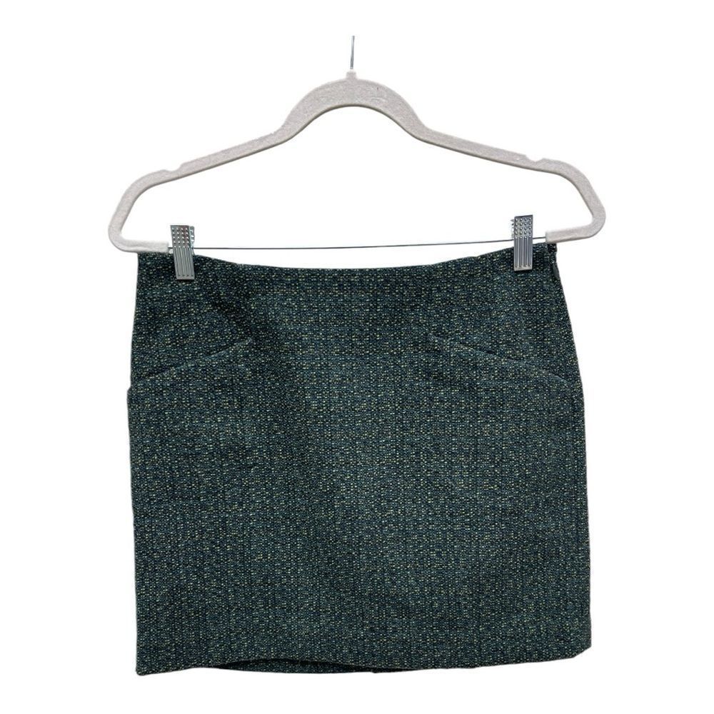 Outback Red Sz 6 Textured Greenish Colored Mini Pencil Skirt Lined Wool Blend